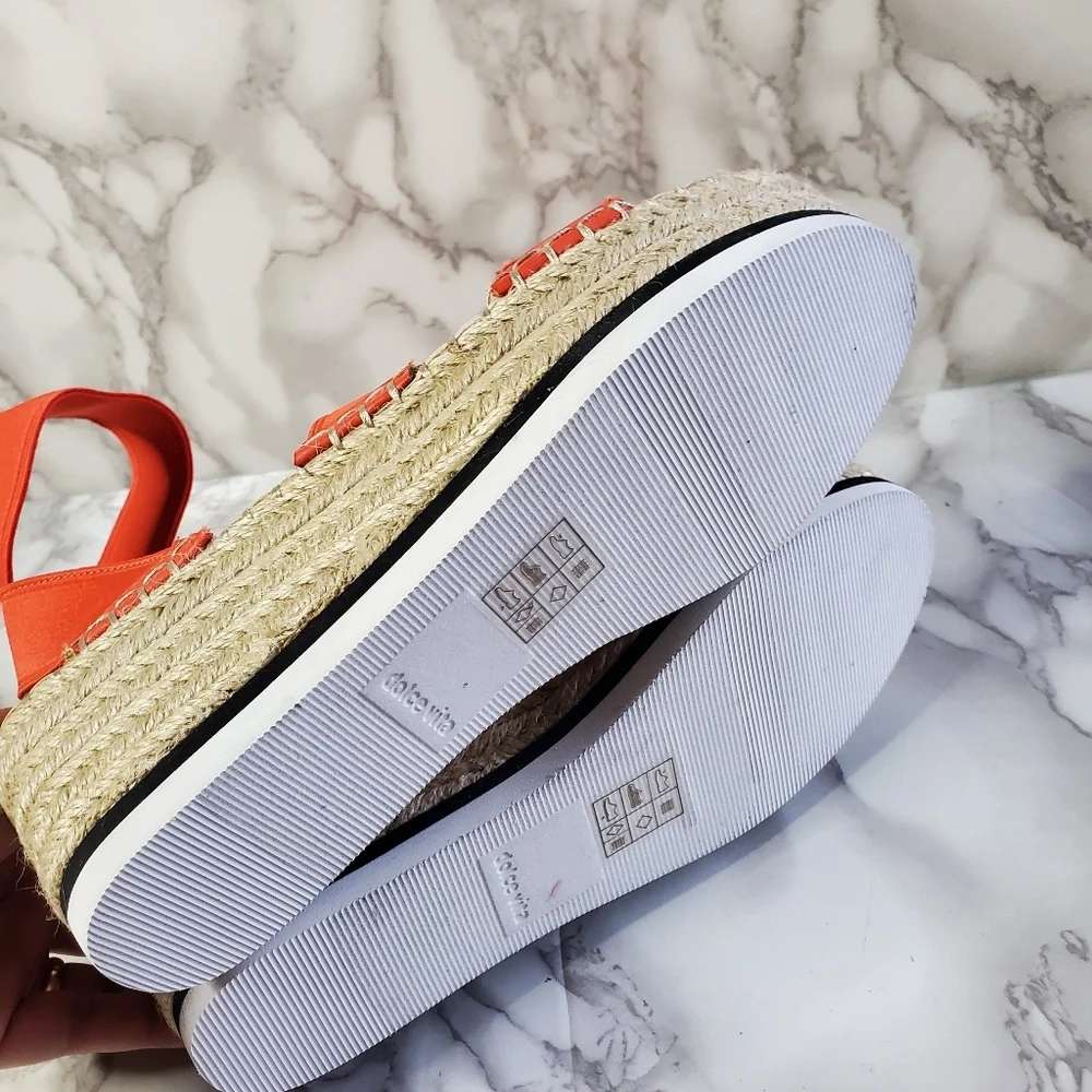 Dolve Vita Coral Elastic Espadrille Sandals 7.5